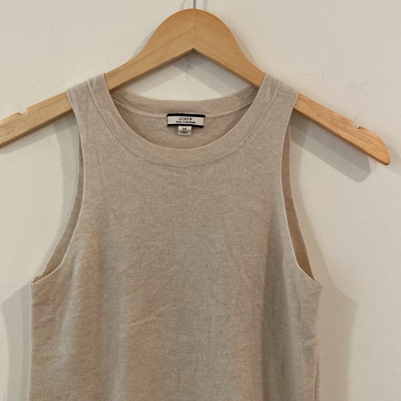 J.Crew 100% Cashmere Sweater Tank Vest Beige Medium soft - Picture 3 of 10